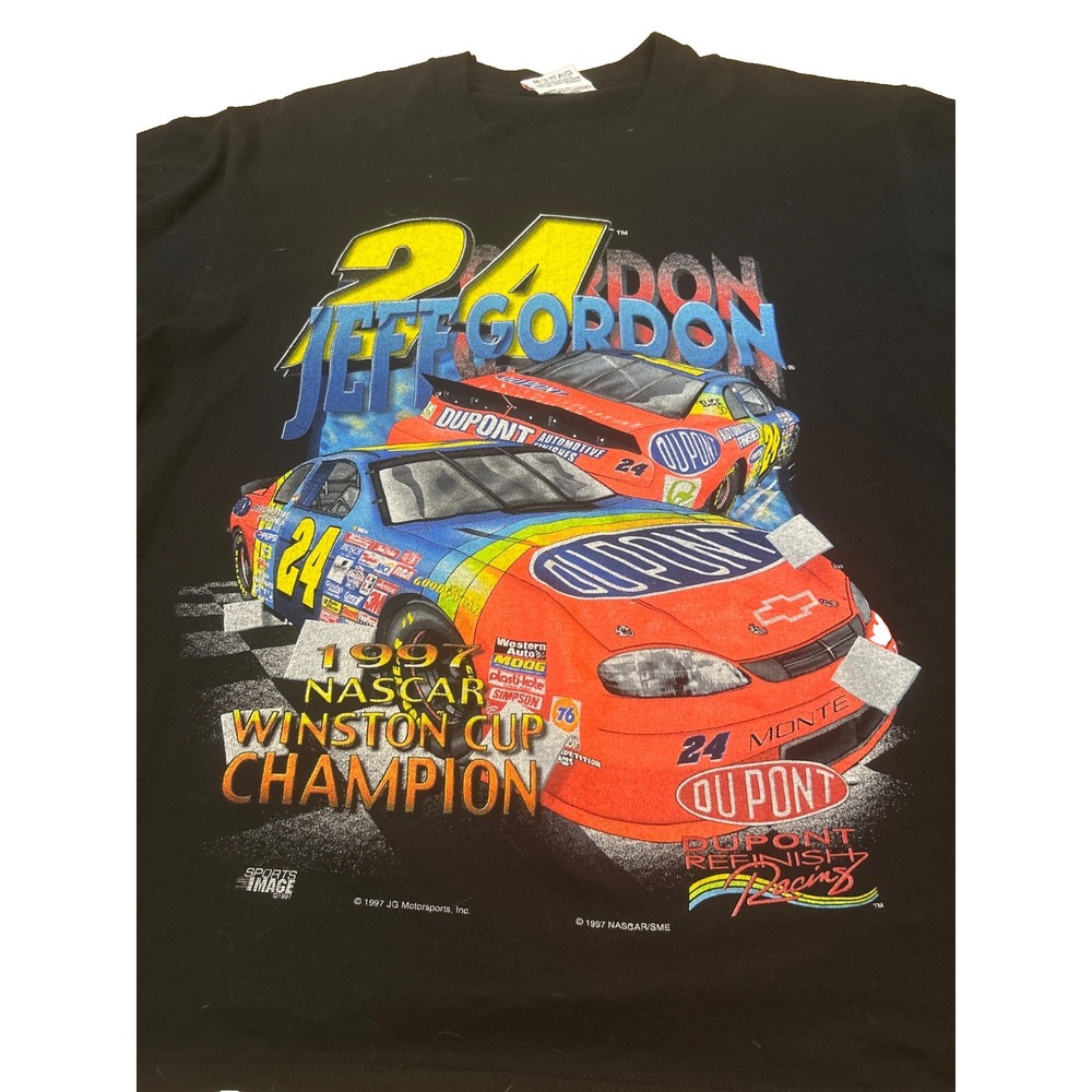 Vtg Nascar Jeff Gordon 1997 Winston Cup Champion 2-Sided T-Shirt Sz L